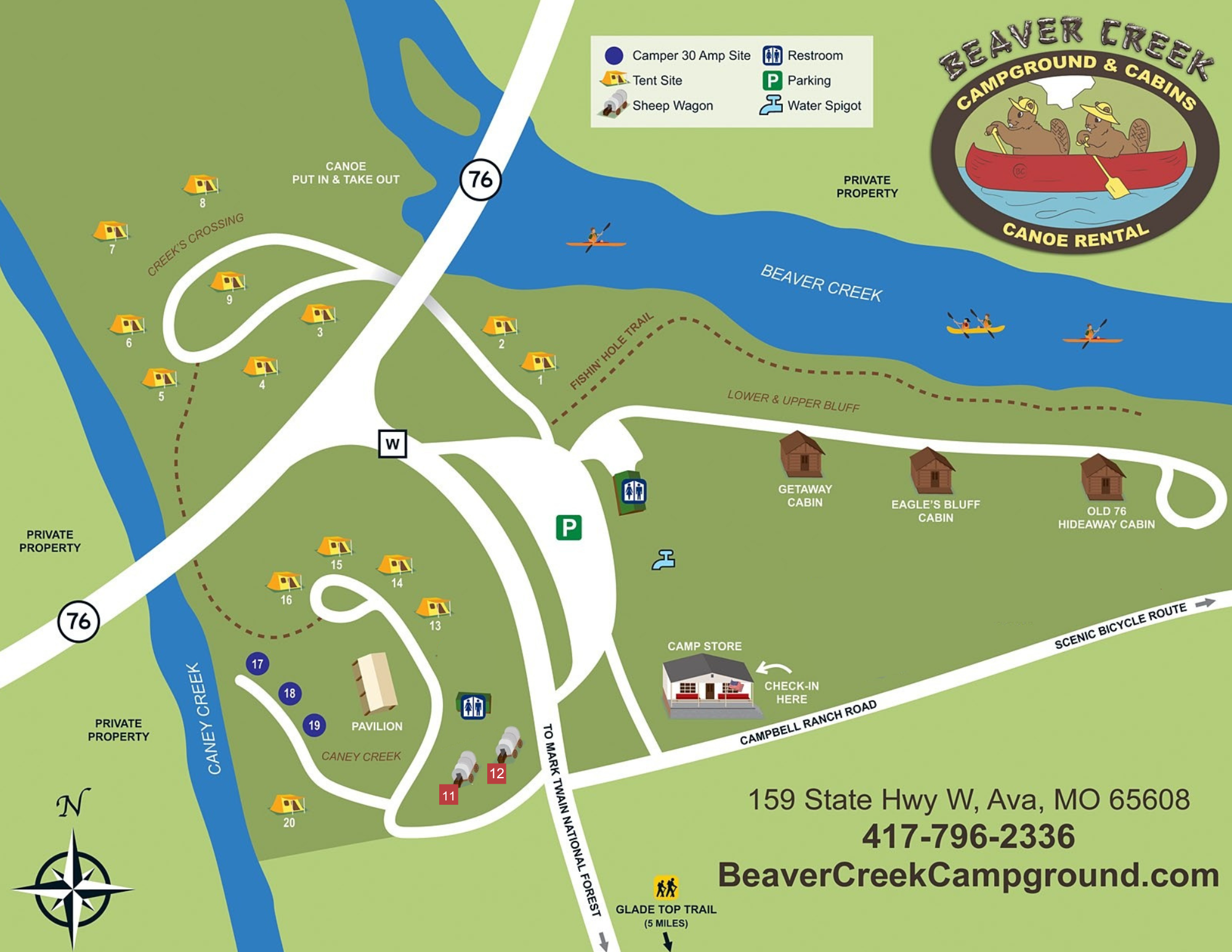 Beaver Creek Site Map