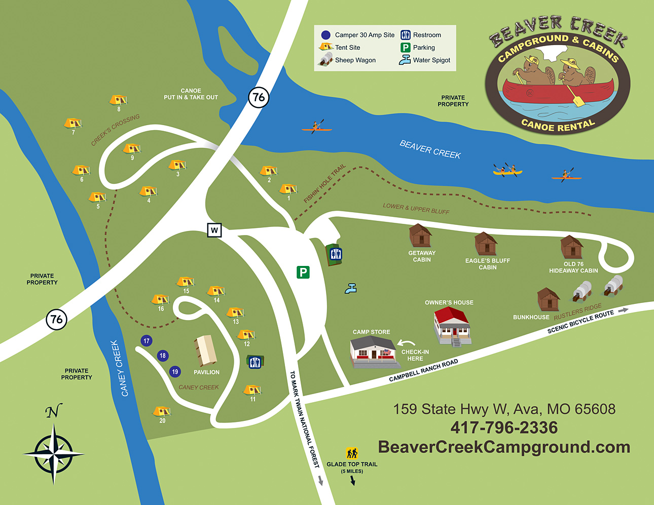Beaver Creek Site Map